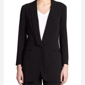 ATM Jacquard Shawl Crepe Black Blazer.